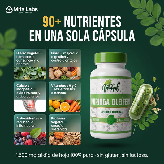 Moringa Oleífera Natural · 60 cápsulas