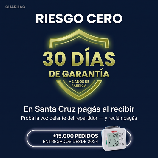 Garantía de 30 días Charliac más 2 años de fábrica y pago contra entrega en Santa Cruz