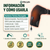 Hombrera Térmica MitaLabs — Calor 3 Niveles | Alivio de Hombro, Cuello y Espalda