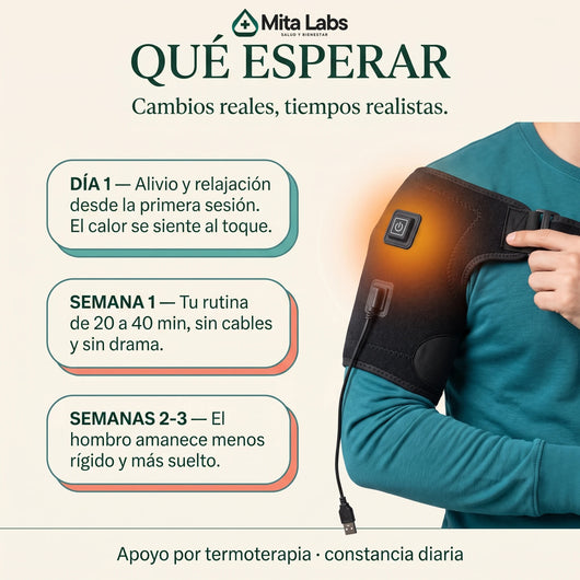 Hombrera Térmica MitaLabs — Calor 3 Niveles | Alivio de Hombro, Cuello y Espalda