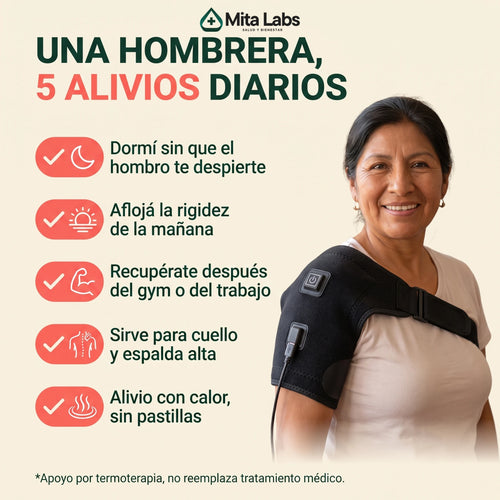 Hombrera Térmica MitaLabs — Calor 3 Niveles | Alivio de Hombro, Cuello y Espalda