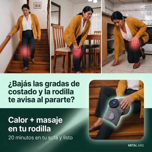 Rodillera Térmica con Masaje® — Recargable, Talla Ajustable (1 Unidad)