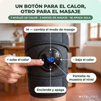 Rodillera Térmica con Masaje® — Recargable, Talla Ajustable (1 Unidad)