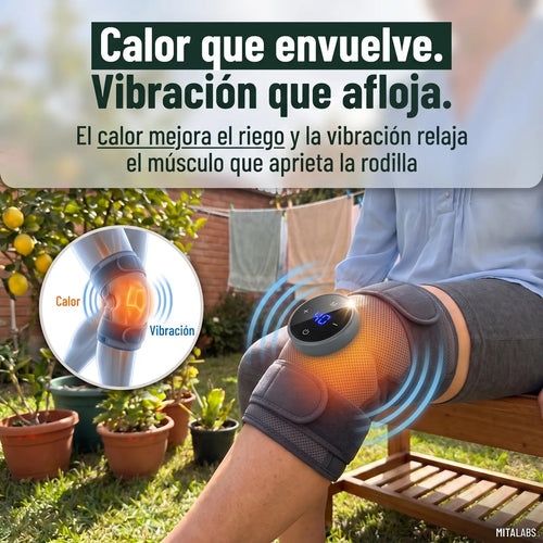 Rodillera Térmica con Masaje® — Recargable, Talla Ajustable (1 Unidad)